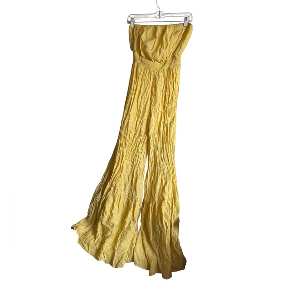 Fashion Nova Yellow Strapless Jumpsuit - Picture 2 of 5